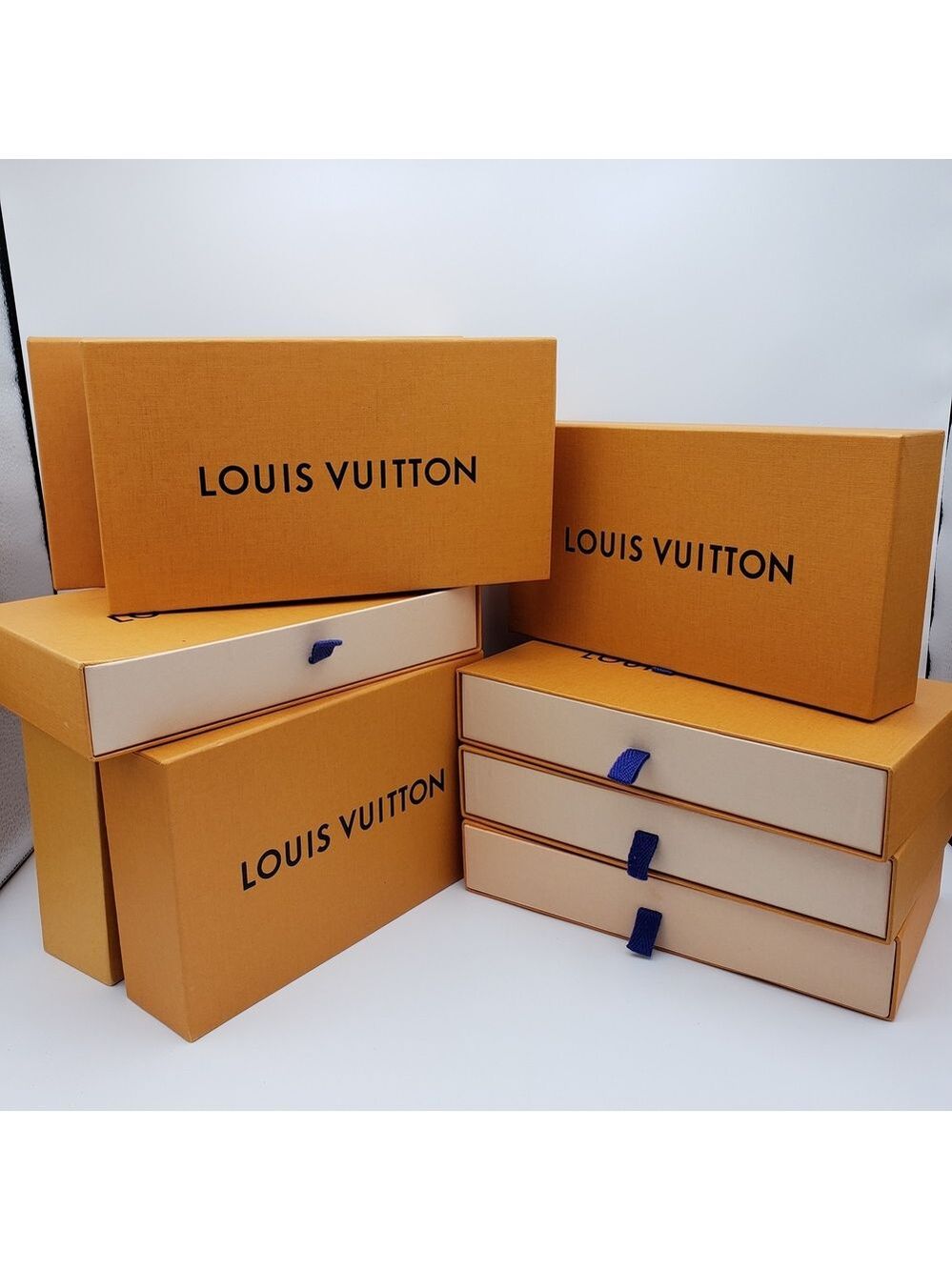 100% Authentic 1 Louis Vuitton Orange and Cream Gift & Storage Wallet/ Pouch Box